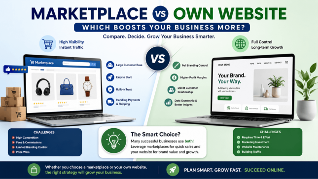 Marketplace vs Own Website: Which Boosts Your Business More?